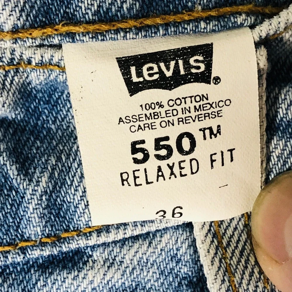 Levi's Men's Size 36 550 Relaxed Fit Orange Tab Denim Jean Shorts‎ VINTAGE 90s